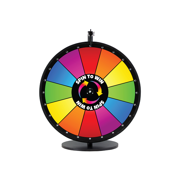 Tabletop spinning prize wheel