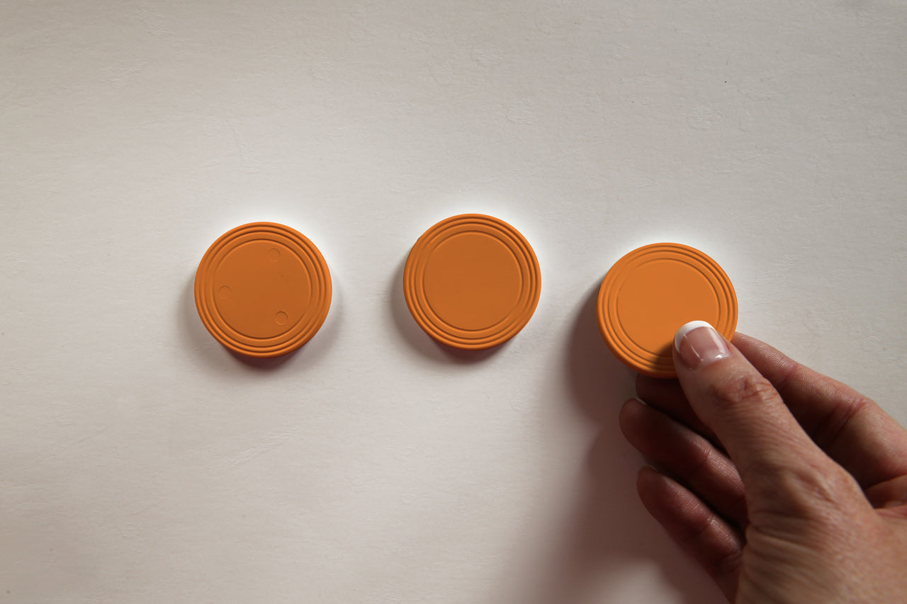 Plastic Plinko Prize Drop Pucks (Set of 3 orange playing pucks)