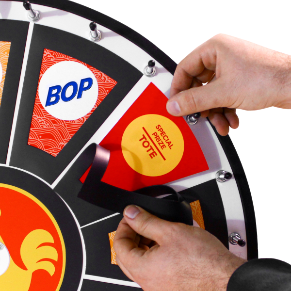 Insert Your Own Graphics Prize Wheel with Black Magnetic Frames